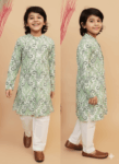 Printed Texture Kids Kurta Set (1)