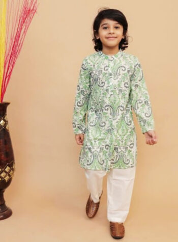 Printed Texture Kids Kurta Set