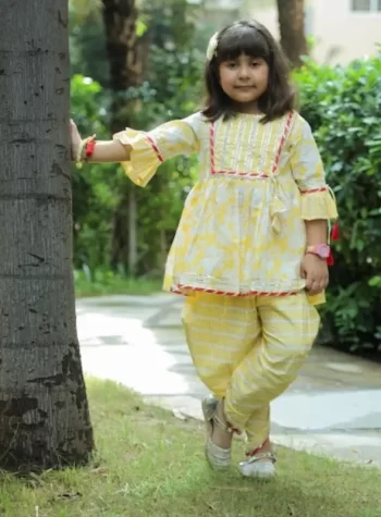 Green Kurta Set For Girls