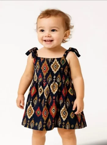 Black Frock Kurta Set For Girls